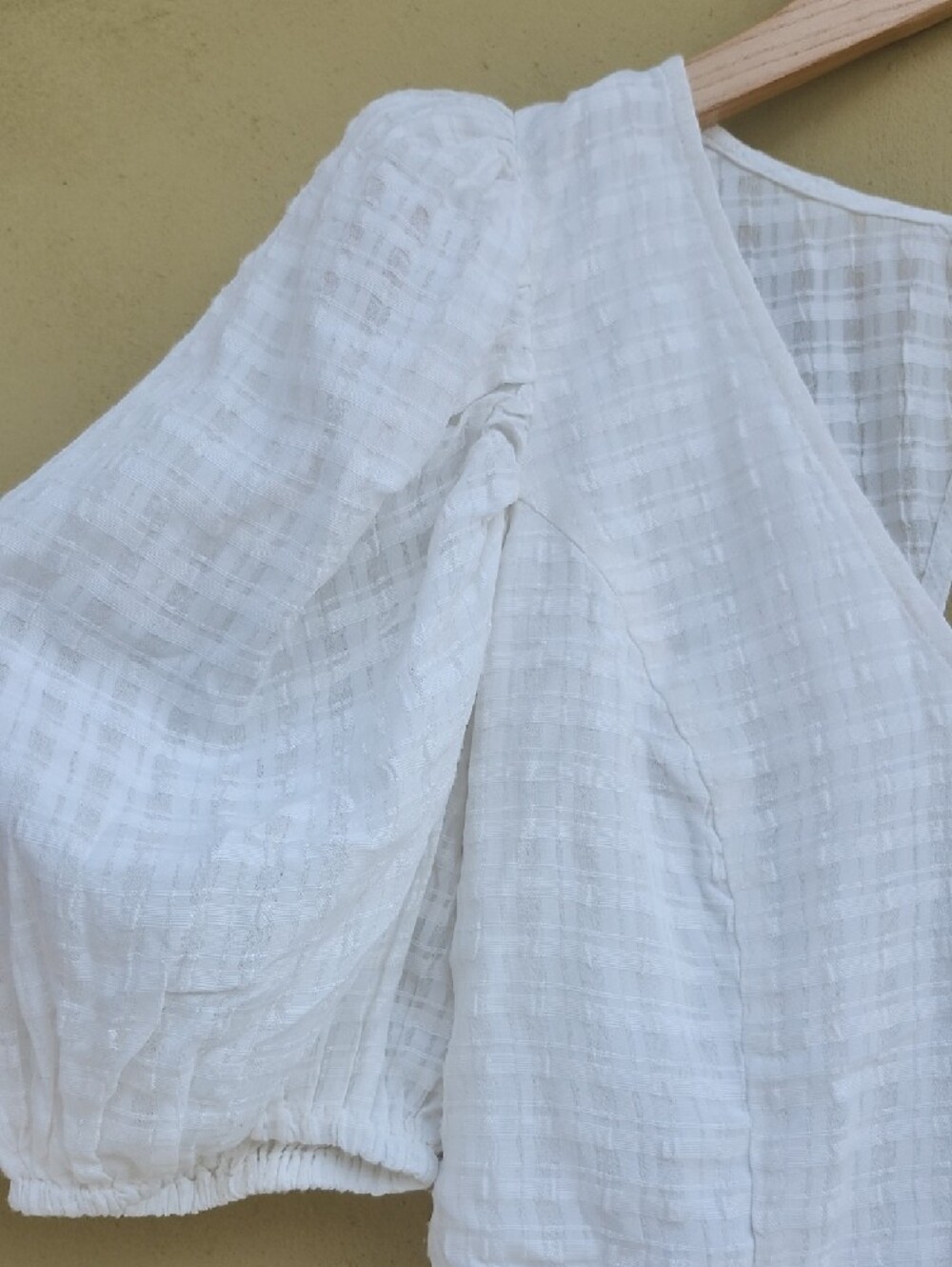 French Connection Sundress White Textured Mini Dress with V-Neck - Picture 3 of 16
